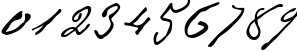 Пример написания цифр шрифтом P22 Cezanne Regular