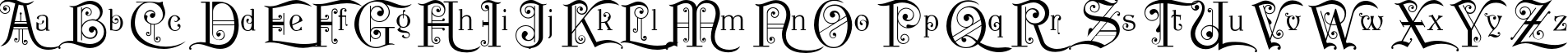 Пример написания английского алфавита шрифтом P22 Kilkenny Initial Cap