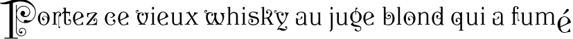 Пример написания шрифтом P22 Kilkenny Initial Cap текста на французском