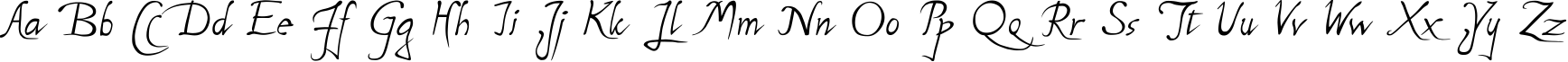 Пример написания английского алфавита шрифтом P22 Michelangelo Regular