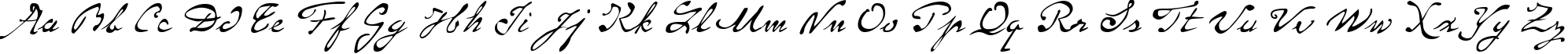 Пример написания английского алфавита шрифтом P22 Monet Regular