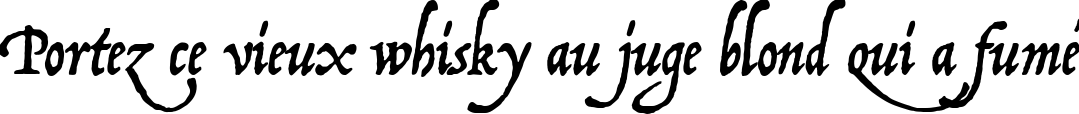 Пример написания шрифтом P22 Operina Corsivo текста на французском