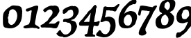 Пример написания цифр шрифтом P22 Operina Corsivo