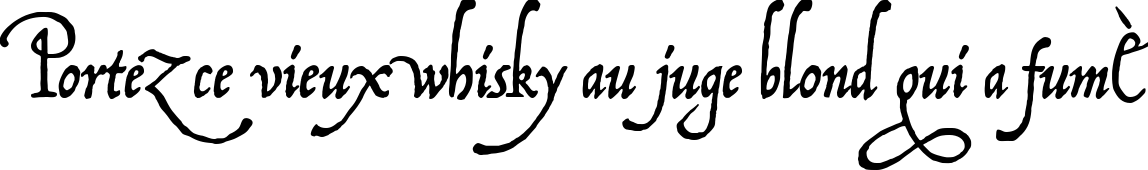 Пример написания шрифтом P22 Operina Fiore текста на французском
