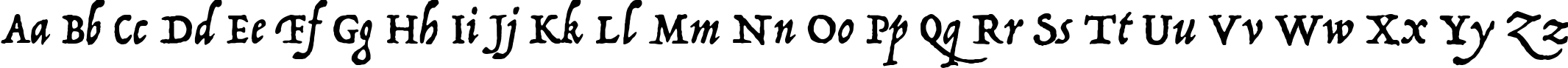 Пример написания английского алфавита шрифтом P22 Operina Romano