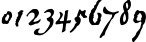 Пример написания цифр шрифтом P22Broadwindsor