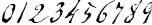 Пример написания цифр шрифтом P22DearestScript