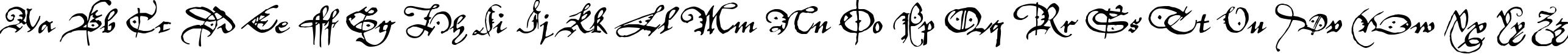 Пример написания английского алфавита шрифтом P22Elizabethan