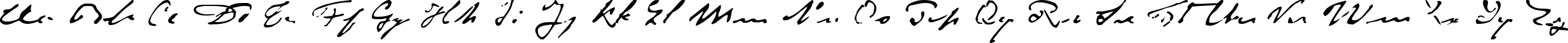 Пример написания английского алфавита шрифтом P22Monet-Impressionist
