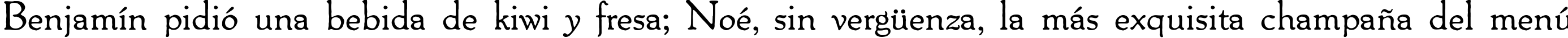 Пример написания шрифтом Packard Antique Regular текста на испанском