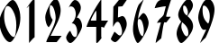 Пример написания цифр шрифтом Paganini Narrow