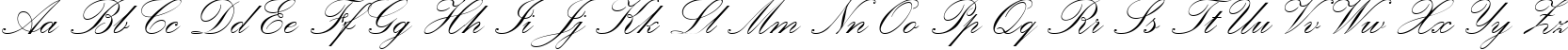 Пример написания английского алфавита шрифтом Palace Script MT