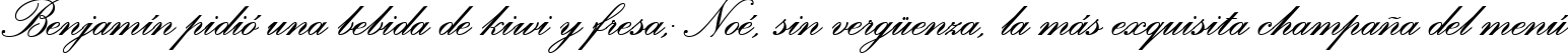 Пример написания шрифтом Palace Script MT Semi Bold текста на испанском