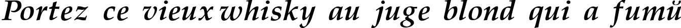 Пример написания шрифтом Palatino-Bold-Italic текста на французском