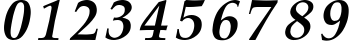 Пример написания цифр шрифтом Palatino-Bold-Italic