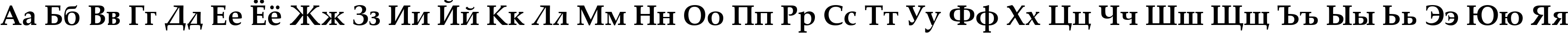 Пример написания русского алфавита шрифтом Palatino Linotype Bold