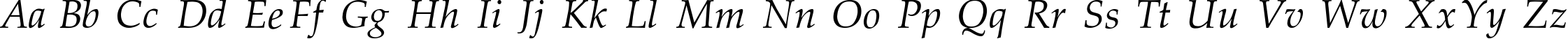Пример написания английского алфавита шрифтом Palatino-Normal-Italic