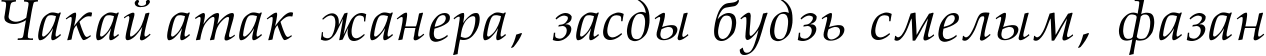 Пример написания шрифтом Palatino-Normal-Italic текста на белорусском