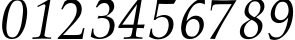 Пример написания цифр шрифтом Palatino-Normal-Italic