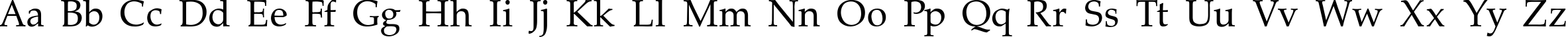 Пример написания английского алфавита шрифтом Palatino-Normal