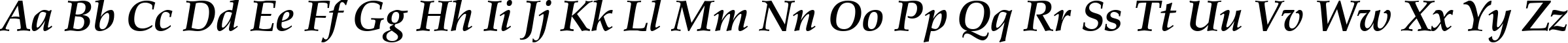 Пример написания английского алфавита шрифтом Palladius  Bold Italic