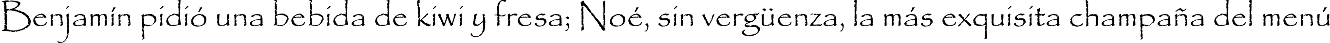 Пример написания шрифтом Papyrus текста на испанском