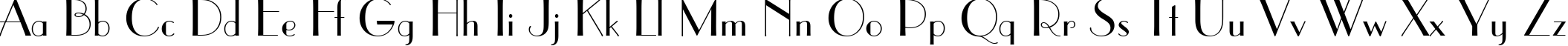 Пример написания английского алфавита шрифтом Parisian BT