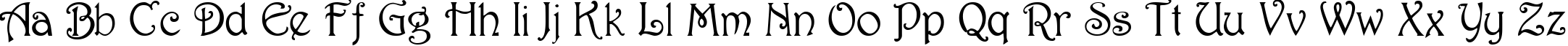 Пример написания английского алфавита шрифтом Parisian  Normal