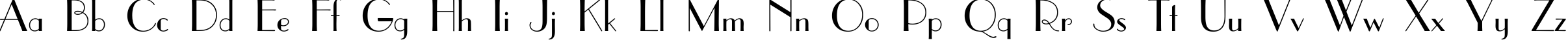 Пример написания английского алфавита шрифтом ParisianC
