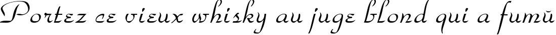 Пример написания шрифтом Park Avenue Normal текста на французском