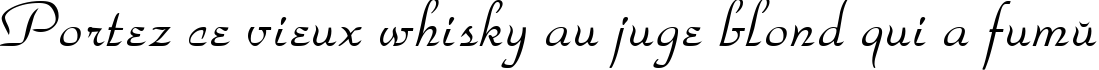 Пример написания шрифтом ParkAvenue текста на французском