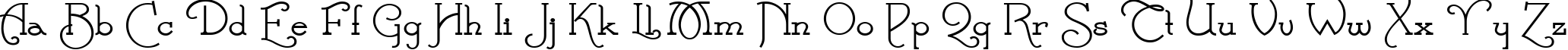 Пример написания английского алфавита шрифтом Parnas Deco