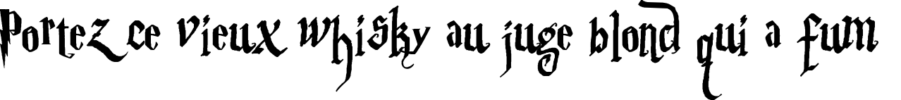 Пример написания шрифтом Parry Hotter текста на французском