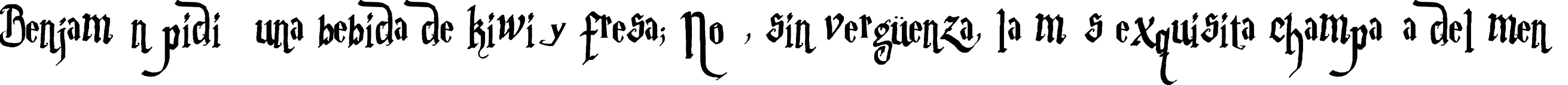 Пример написания шрифтом Parry Hotter текста на испанском