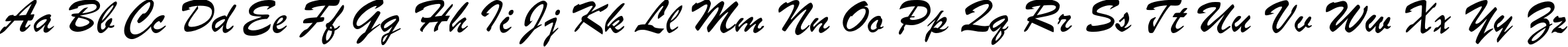 Пример написания английского алфавита шрифтом ParsekC