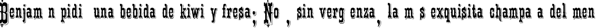 Пример написания шрифтом Patience текста на испанском