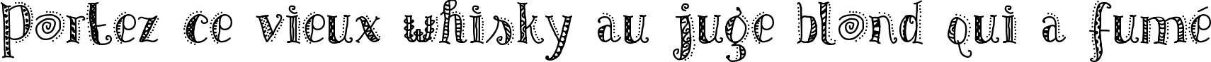 Пример написания шрифтом Patterns & Dots текста на французском