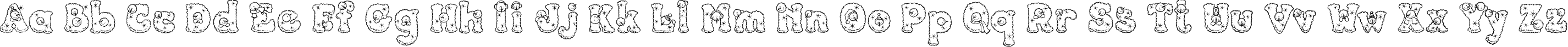 Пример написания английского алфавита шрифтом PC Snowballs