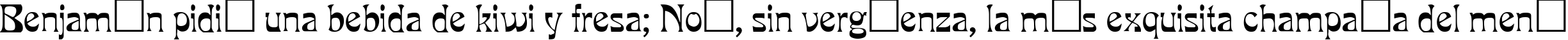 Пример написания шрифтом PCLook Regular текста на испанском