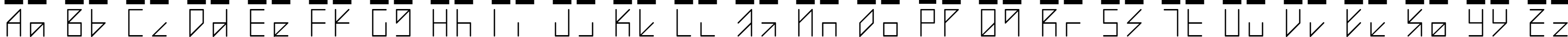 Пример написания английского алфавита шрифтом Pechkin