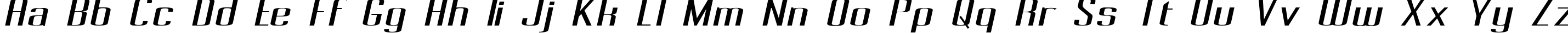 Пример написания английского алфавита шрифтом Pecot Oblique