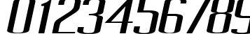 Пример написания цифр шрифтом Pecot Oblique