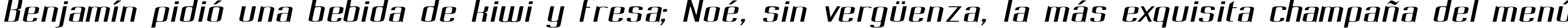 Пример написания шрифтом Pecot Oblique текста на испанском