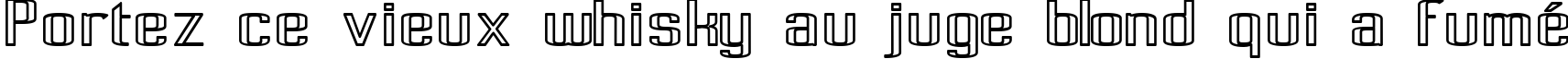 Пример написания шрифтом Pecot Outline Bold текста на французском