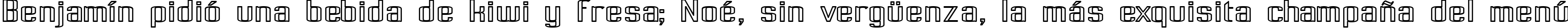 Пример написания шрифтом Pecot Outline Bold текста на испанском