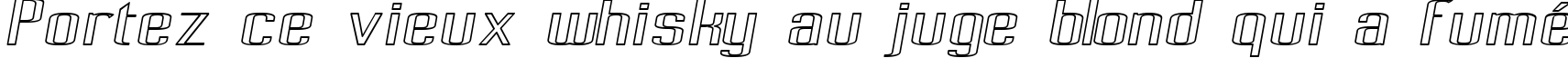 Пример написания шрифтом Pecot Outline Oblique текста на французском
