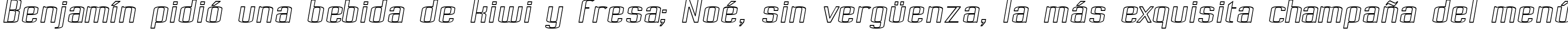 Пример написания шрифтом Pecot Outline Oblique текста на испанском
