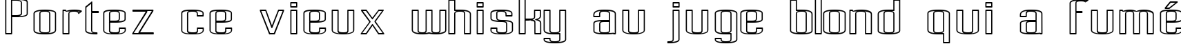 Пример написания шрифтом Pecot Outline текста на французском