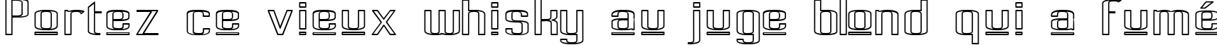 Пример написания шрифтом Pecot Upper Outline текста на французском