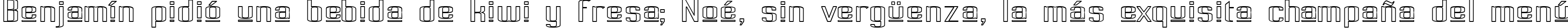 Пример написания шрифтом Pecot Upper Outline текста на испанском